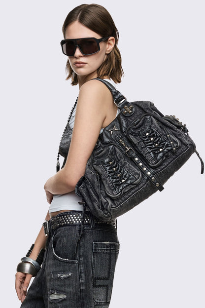 Minga London Vicious Denim Shoulder Bag