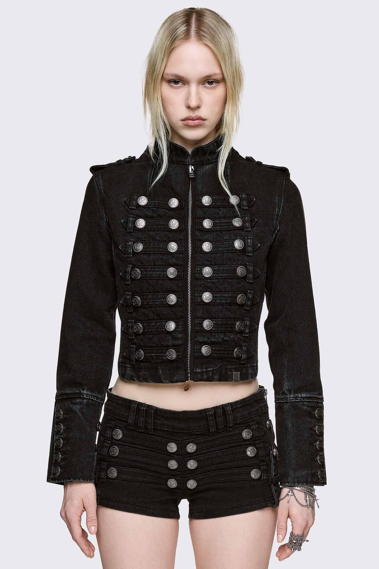 Minga London Hilda Military Denim Jacket