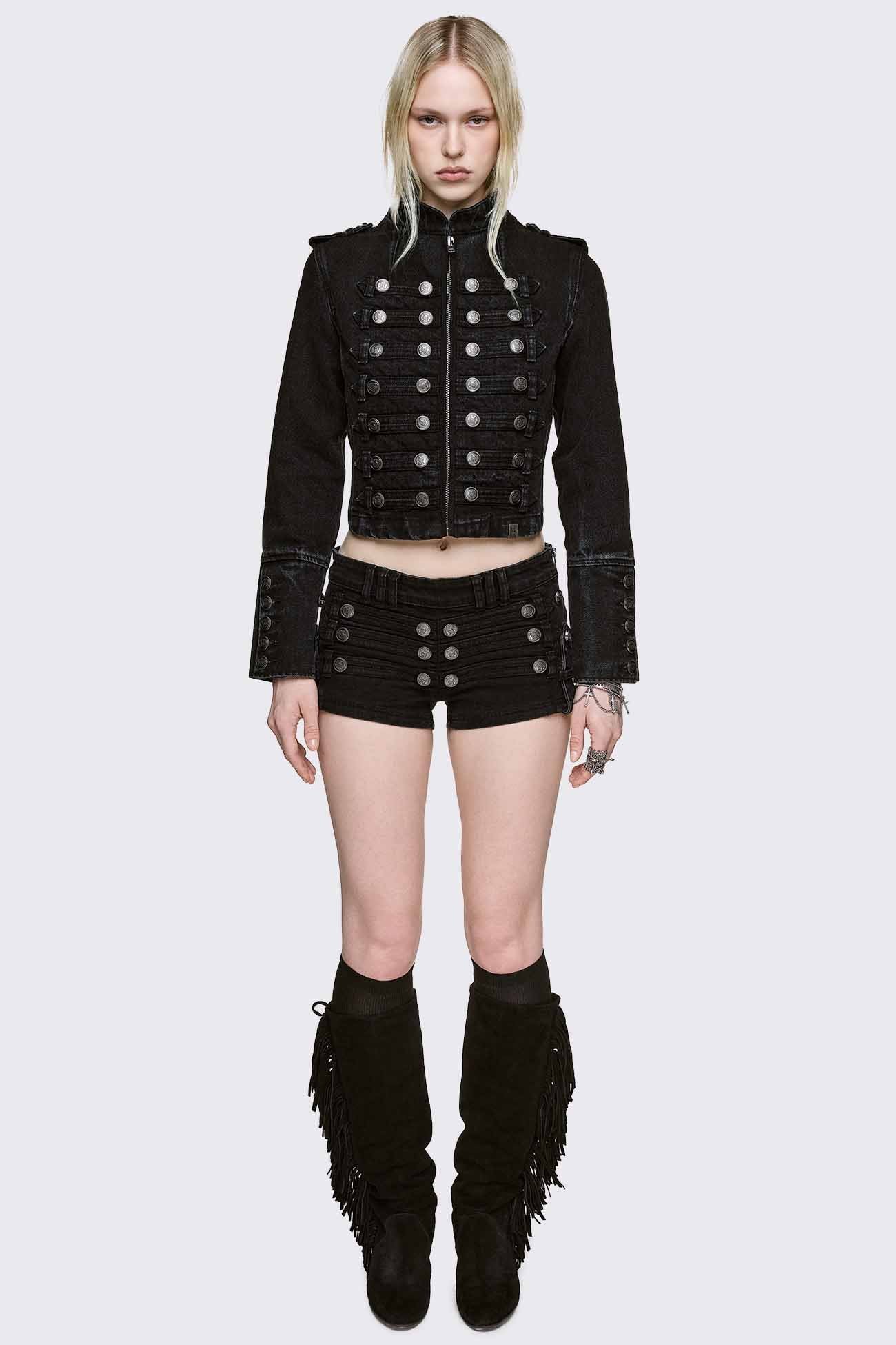 Minga London Hilda Military Denim Jacket
