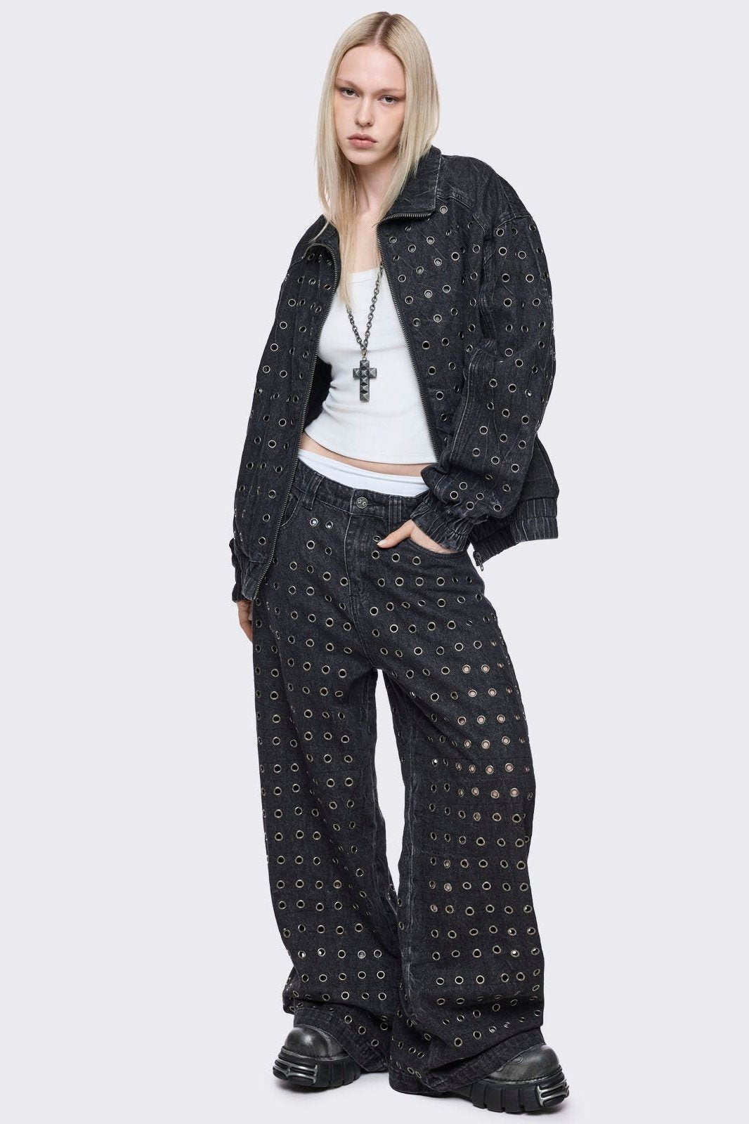 Minga London Rogue Denim Bomber Jacket