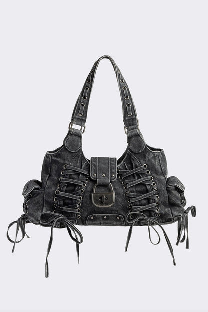 Minga London Locklyn Denim Shoulder Bag