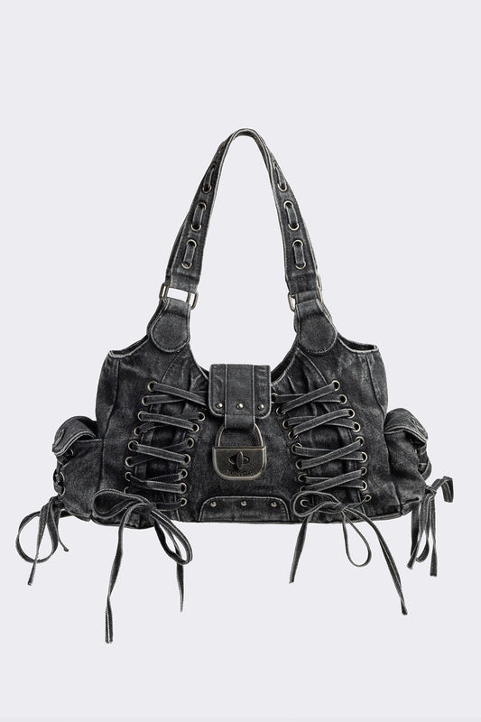 Minga London Locklyn Denim Shoulder Bag