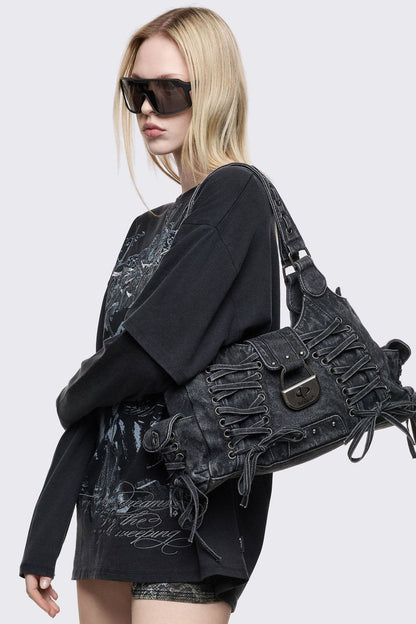 Minga London Locklyn Denim Shoulder Bag