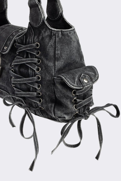 Minga London Locklyn Denim Shoulder Bag