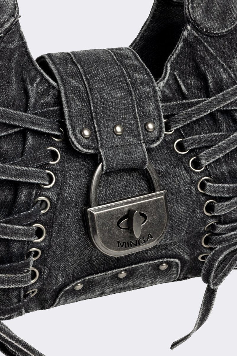 Minga London Locklyn Denim Shoulder Bag