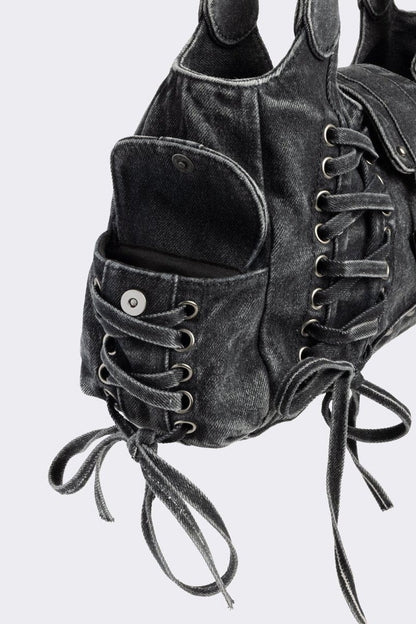 Minga London Locklyn Denim Shoulder Bag