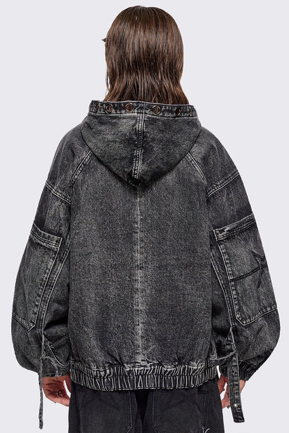 Minga London Zade Denim Bomber Jacket