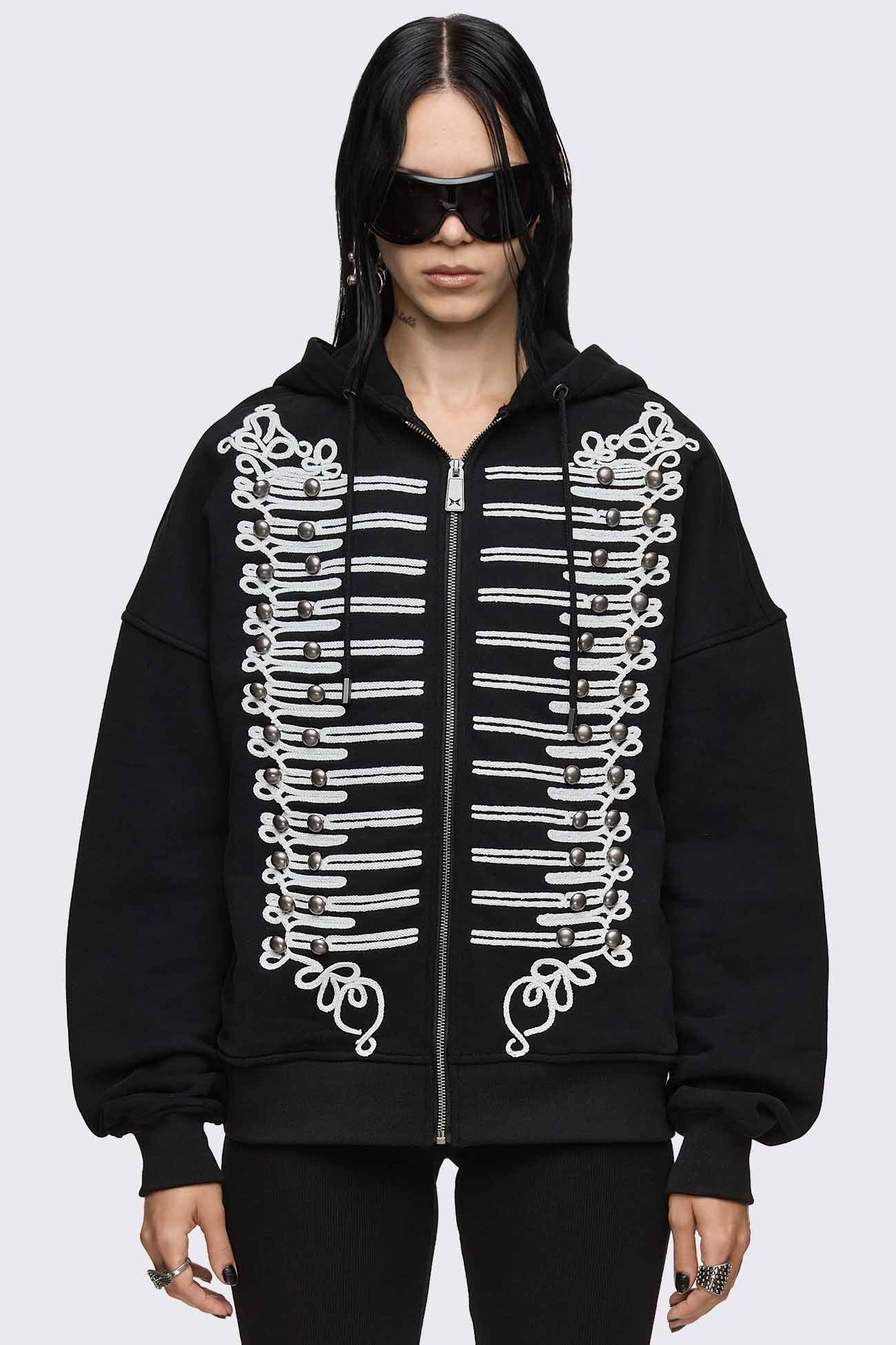 Minga London Libertine Military Zip Up Hoodie