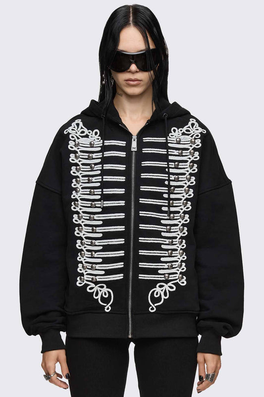 Minga London Libertine Military Zip Up Hoodie