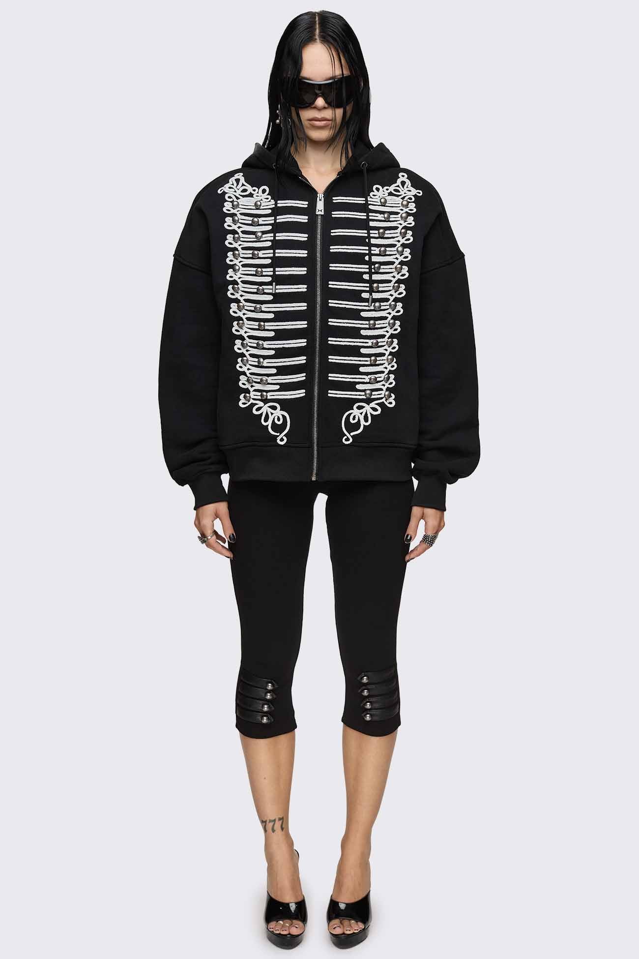Minga London Libertine Military Zip Up Hoodie