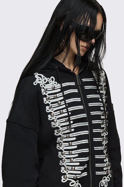 Minga London Libertine Military Zip Up Hoodie