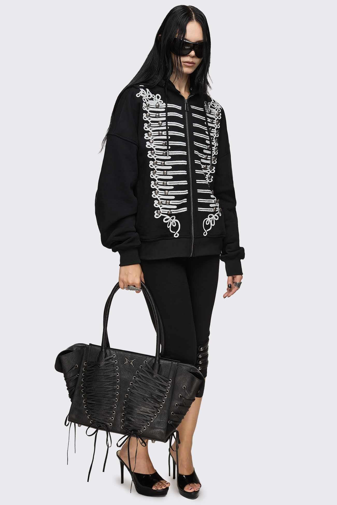 Minga London Libertine Military Zip Up Hoodie