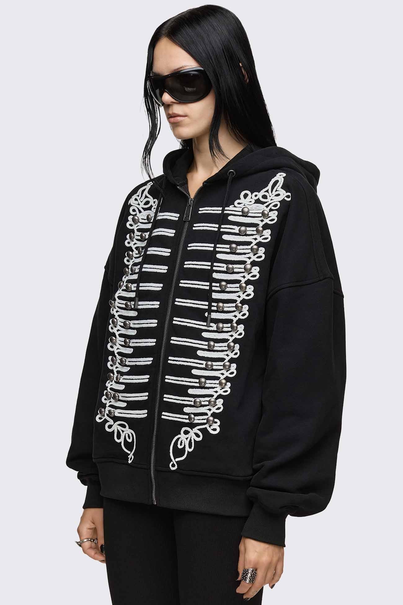 Minga London Libertine Military Zip Up Hoodie