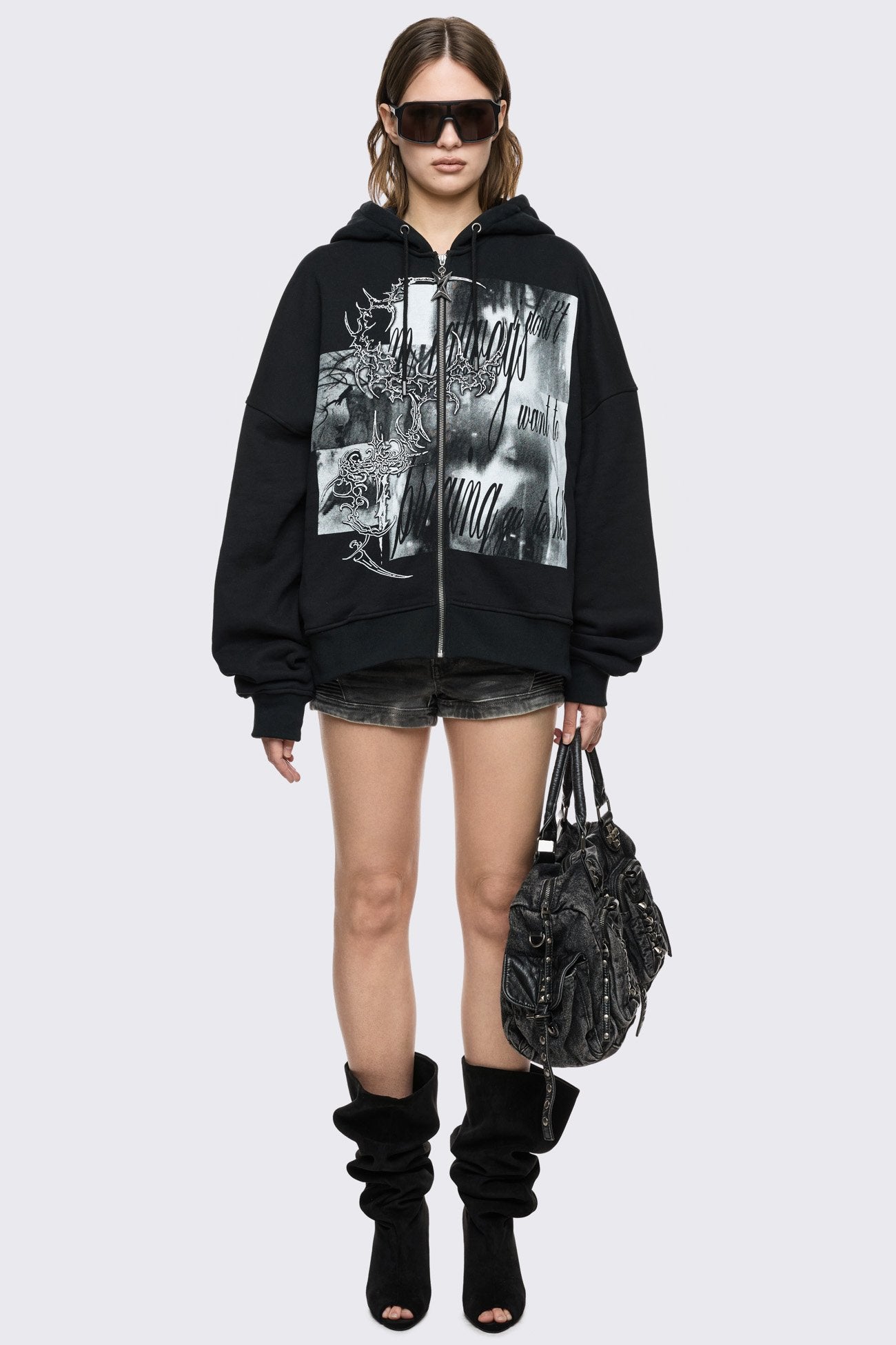 Minga London Go to Hell Zip Up Hoodie