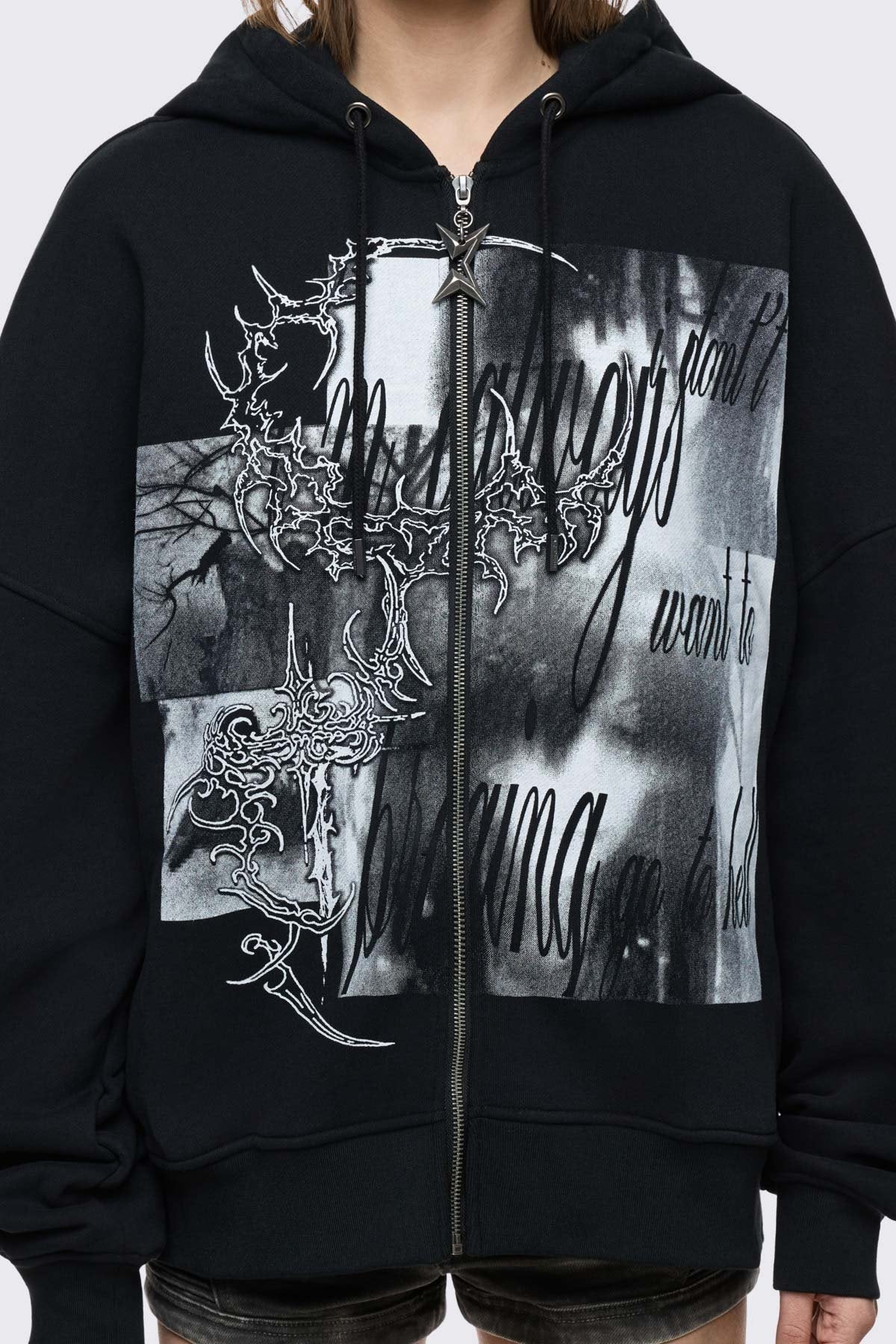 Minga London Go to Hell Zip Up Hoodie