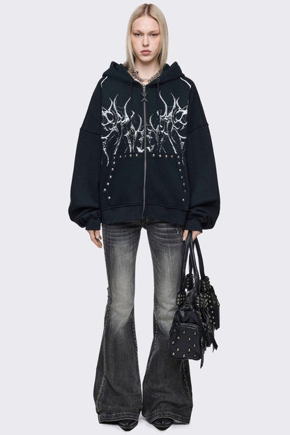 Minga London Hearth of Horns Zip Up Hoodie