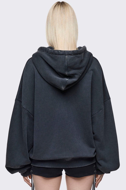 Minga London Blackout Washed Zip Up Hoodie
