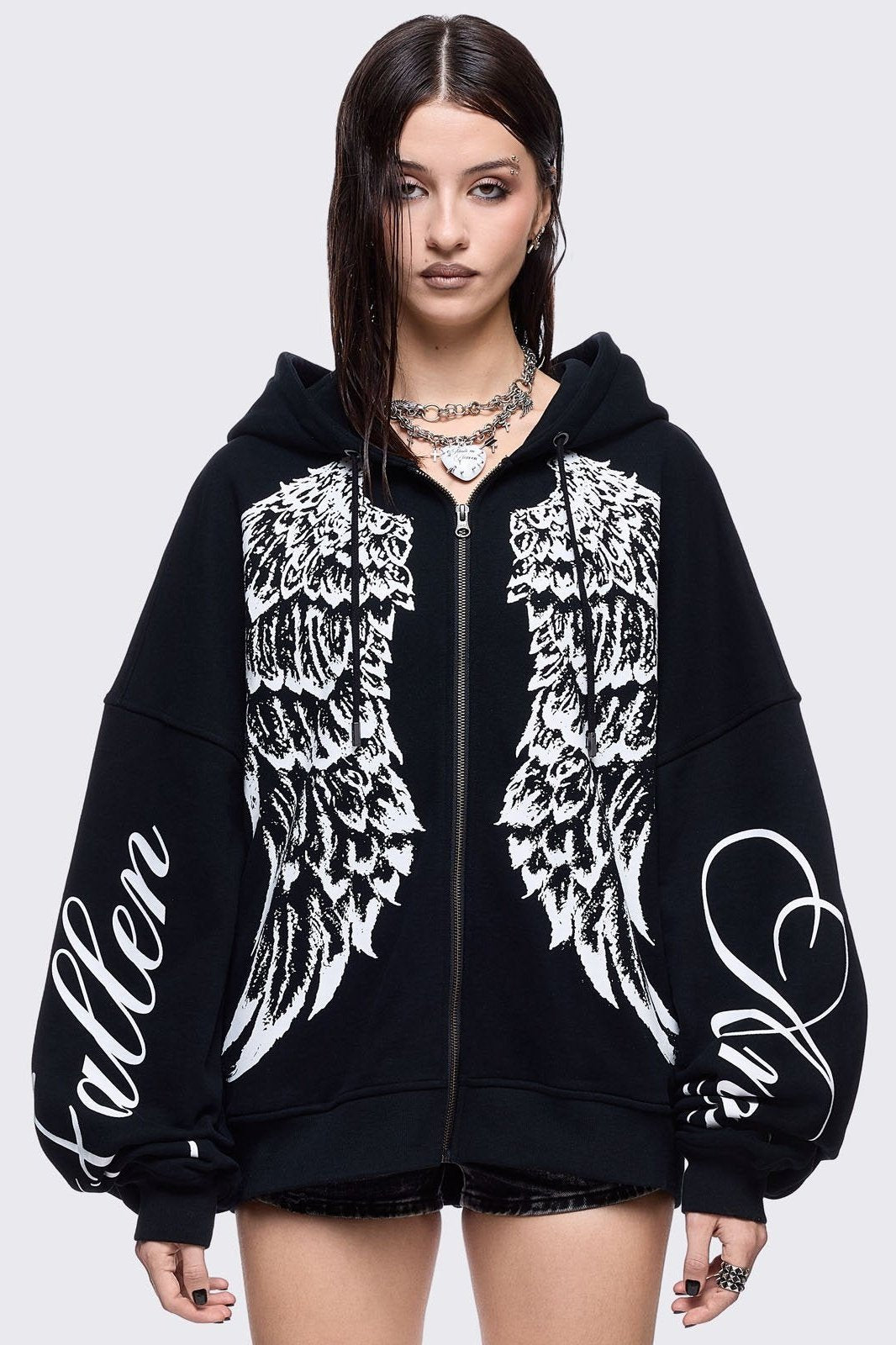 Minga London Fallen Angel Zip Up Hoodie
