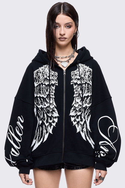 Minga London Fallen Angel Zip Up Hoodie