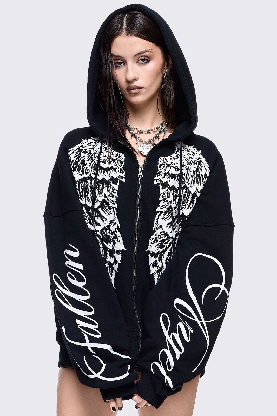 Minga London Fallen Angel Zip Up Hoodie