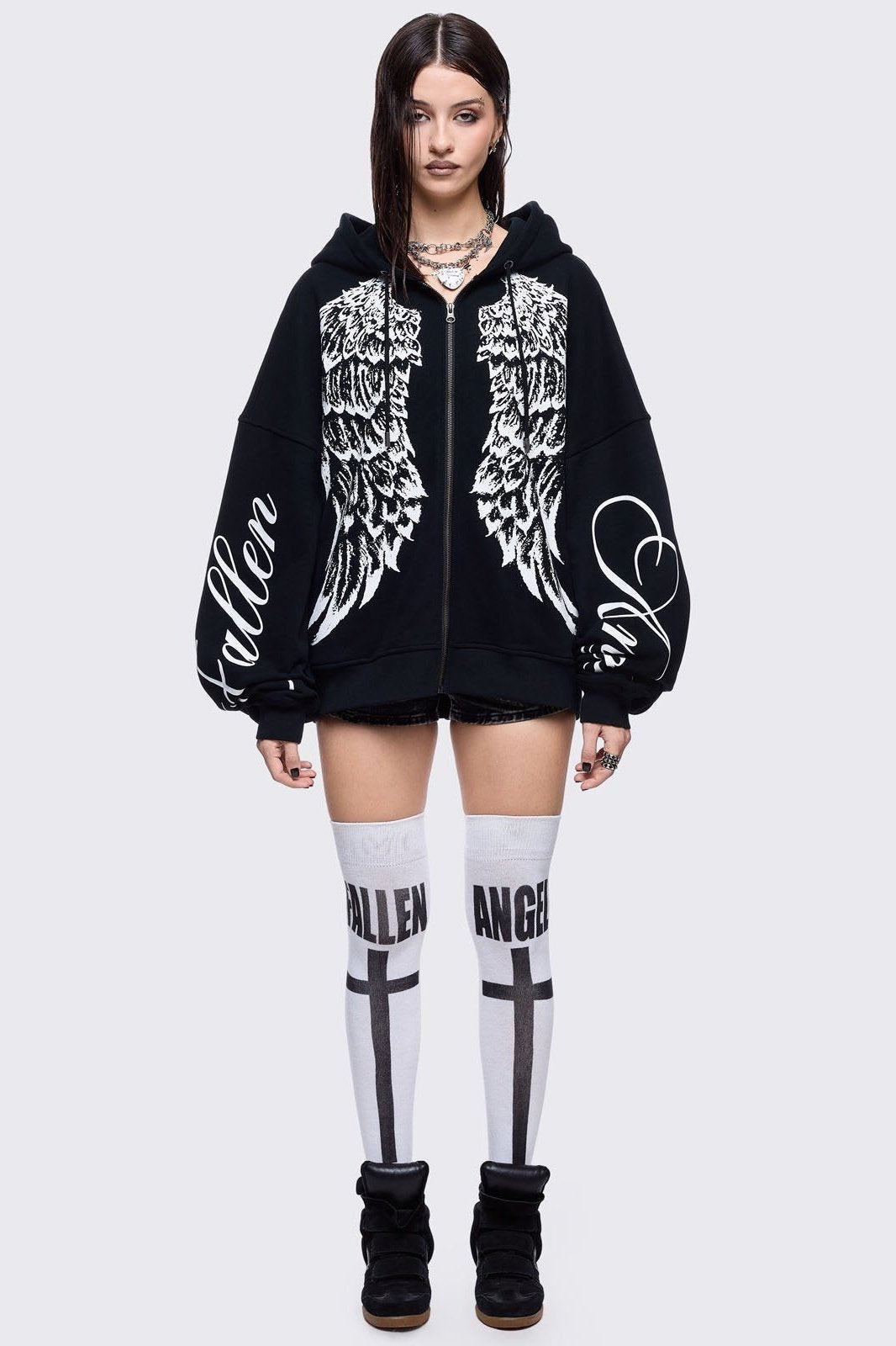 Minga London Fallen Angel Zip Up Hoodie