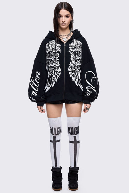 Minga London Fallen Angel Zip Up Hoodie