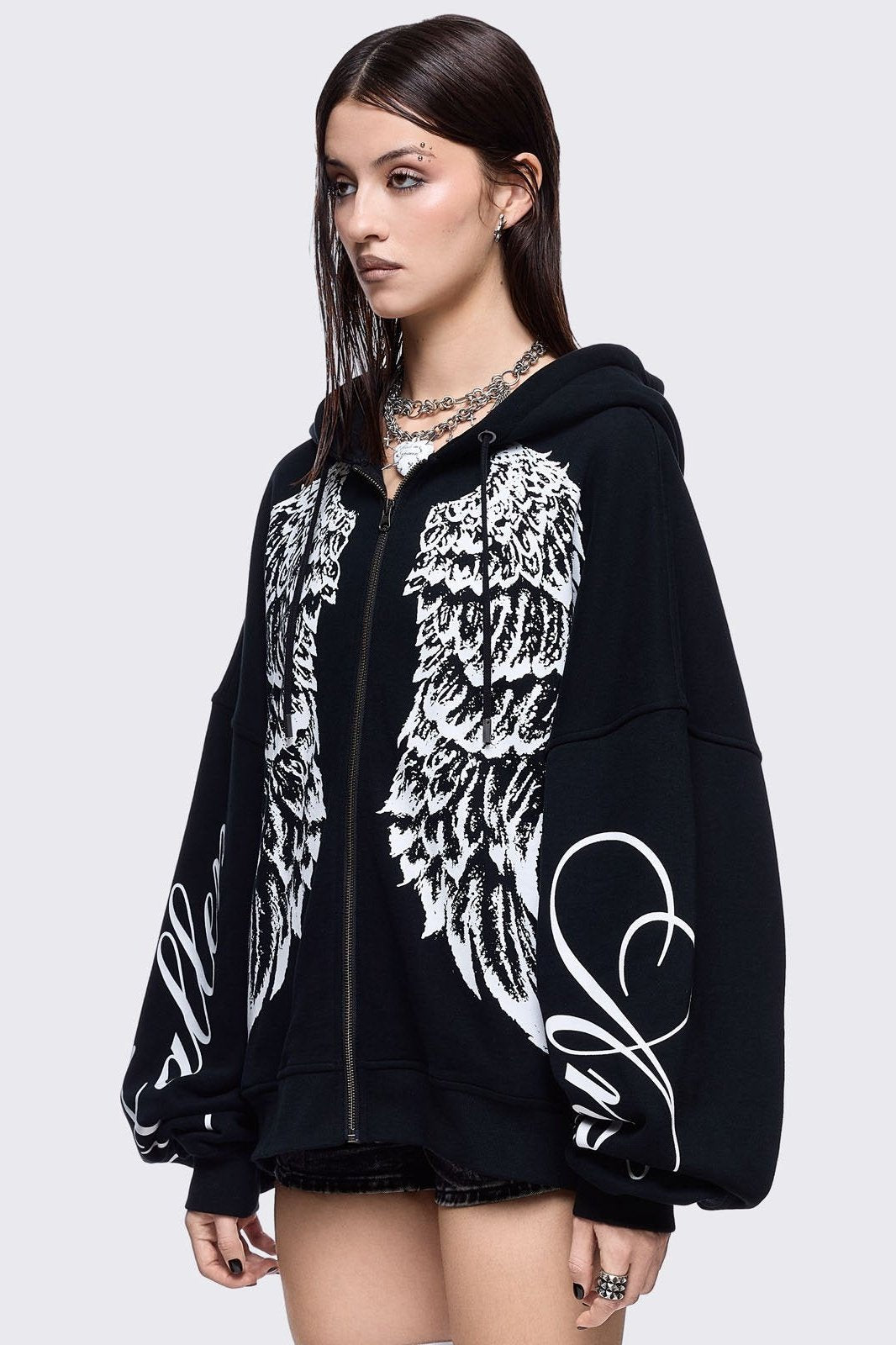 Minga London Fallen Angel Zip Up Hoodie