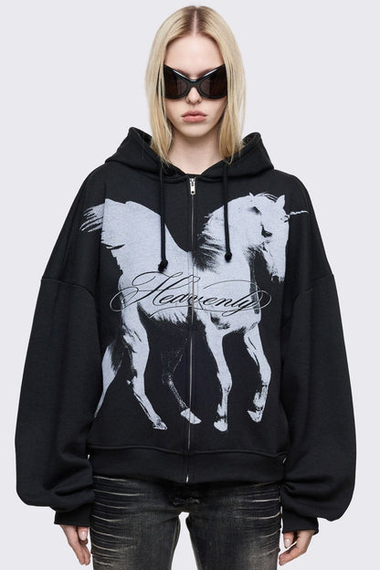 Minga London Heavenly Alicorn Zip Up Hoodie