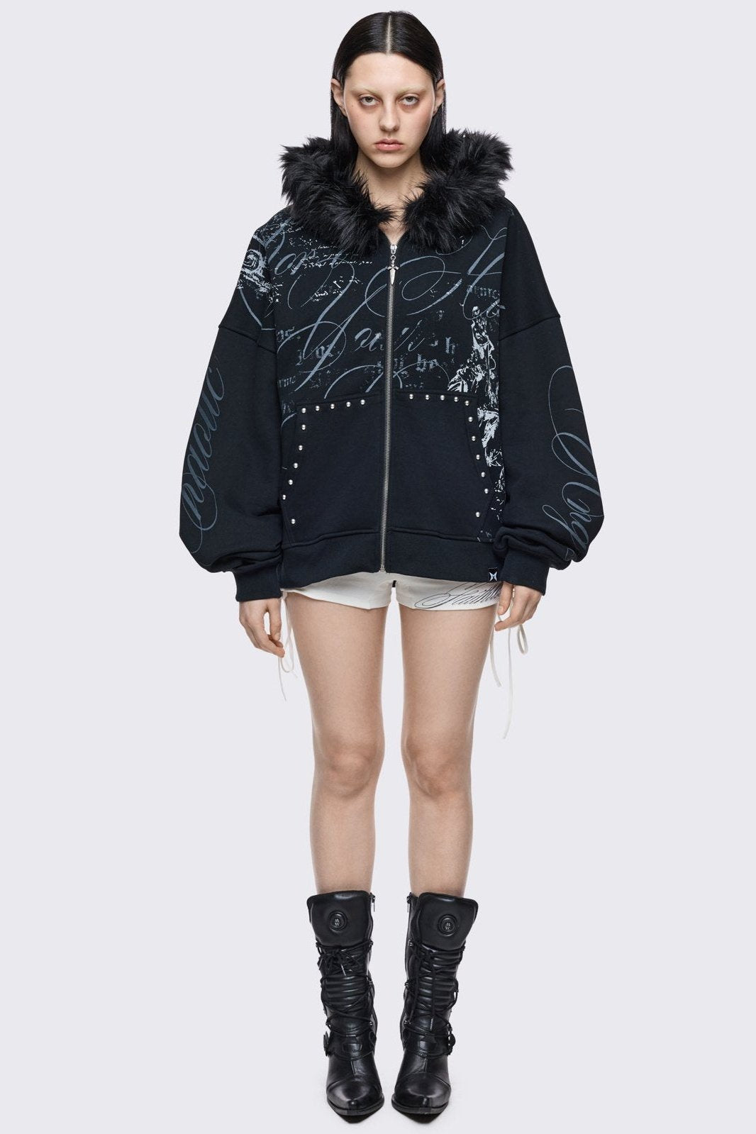 Minga London Divine Trouble Zip Up Hoodie