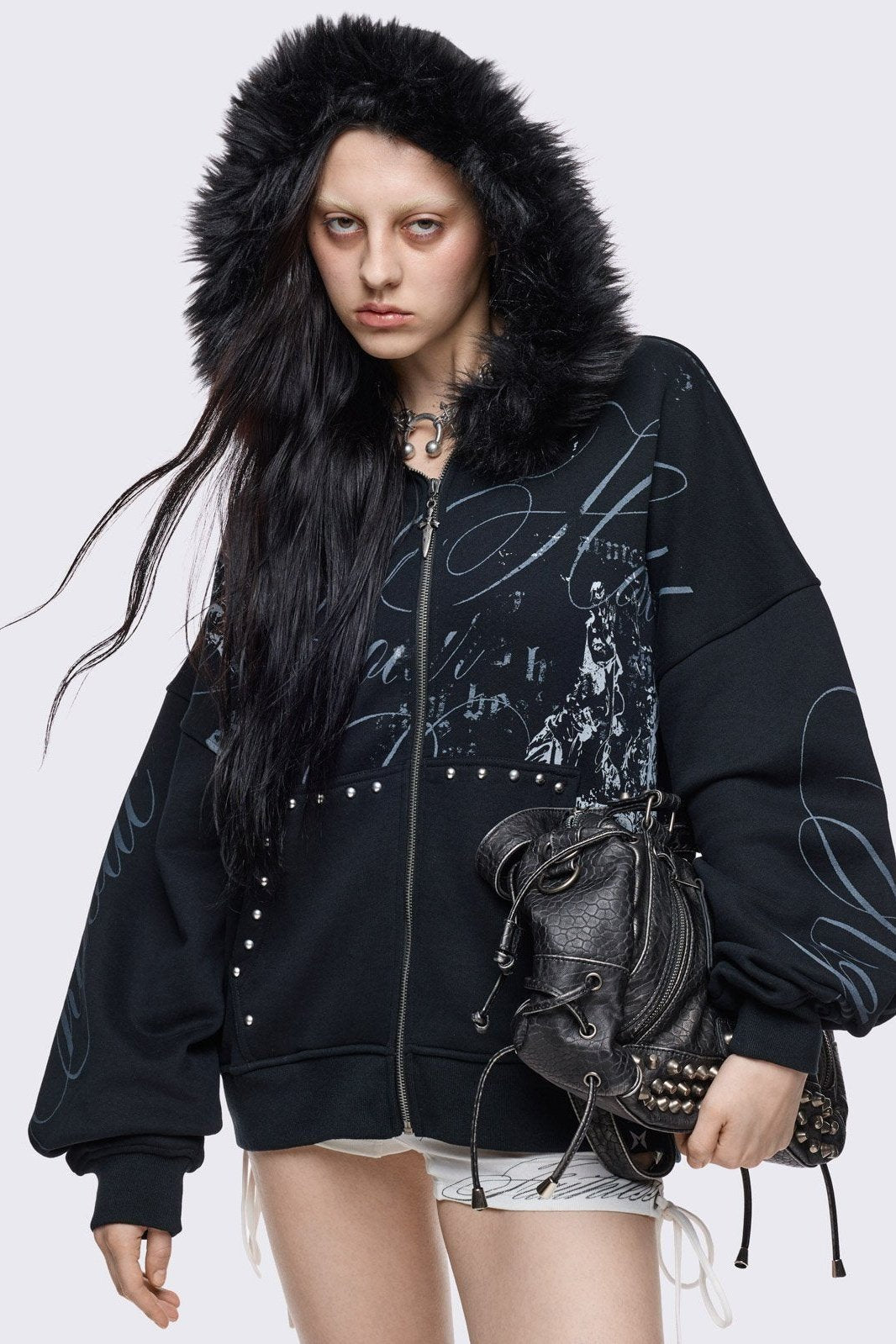 Minga London Divine Trouble Zip Up Hoodie