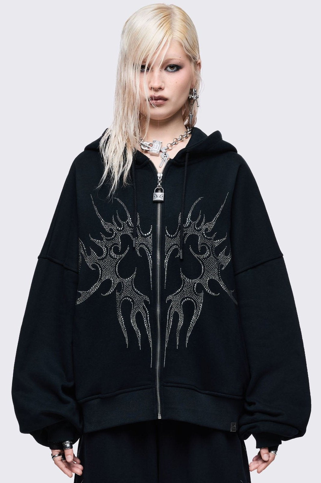 Minga London Burning Heart Zip Up Hoodie