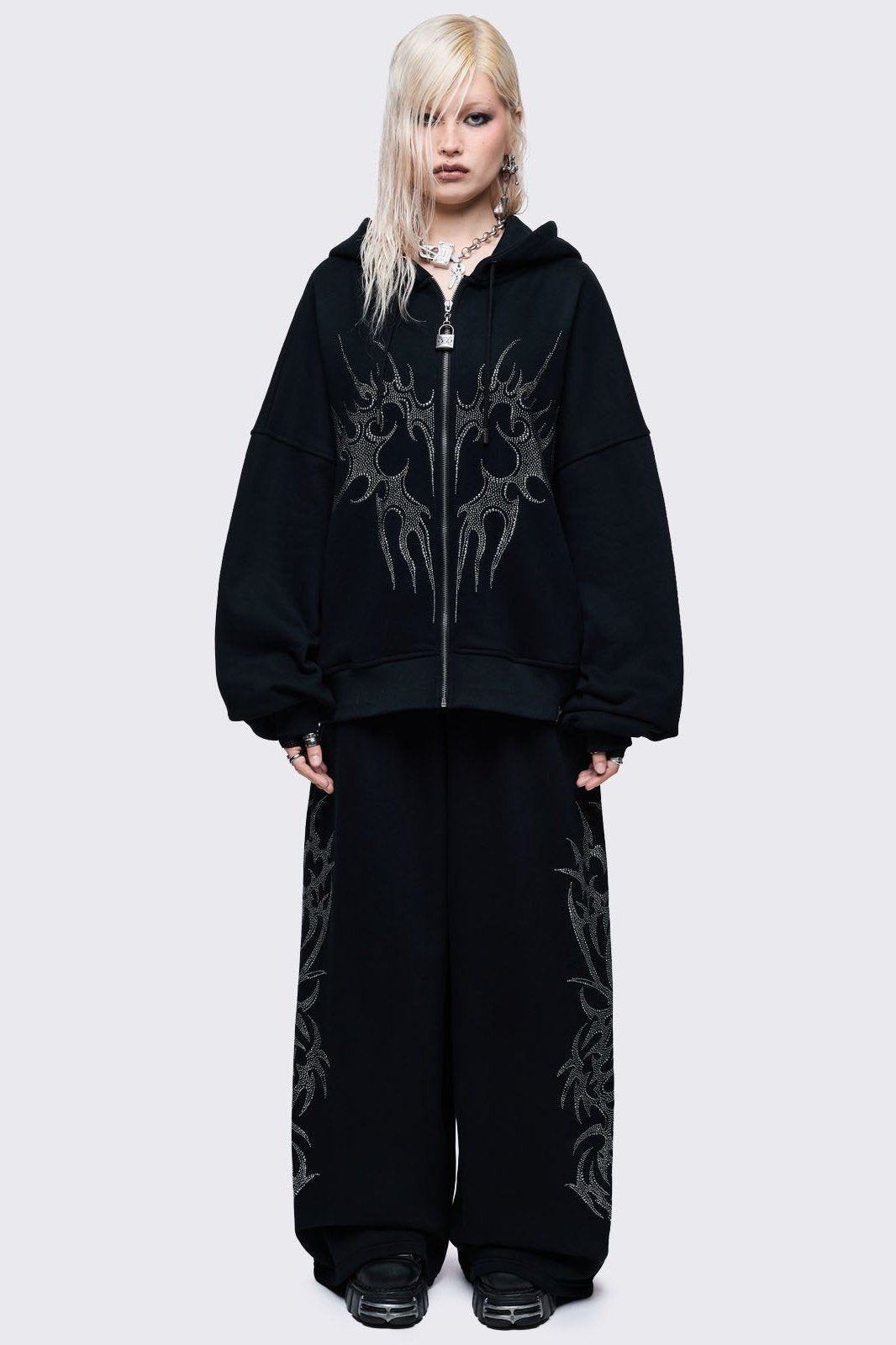 Minga London Burning Heart Zip Up Hoodie