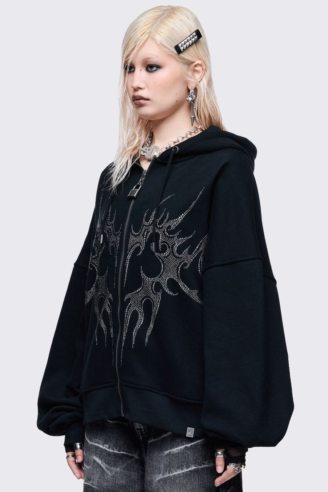 Minga London Burning Heart Zip Up Hoodie