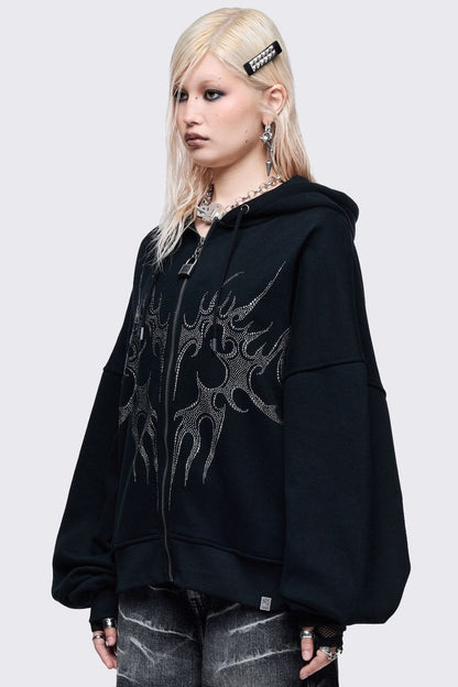 Minga London Burning Heart Zip Up Hoodie