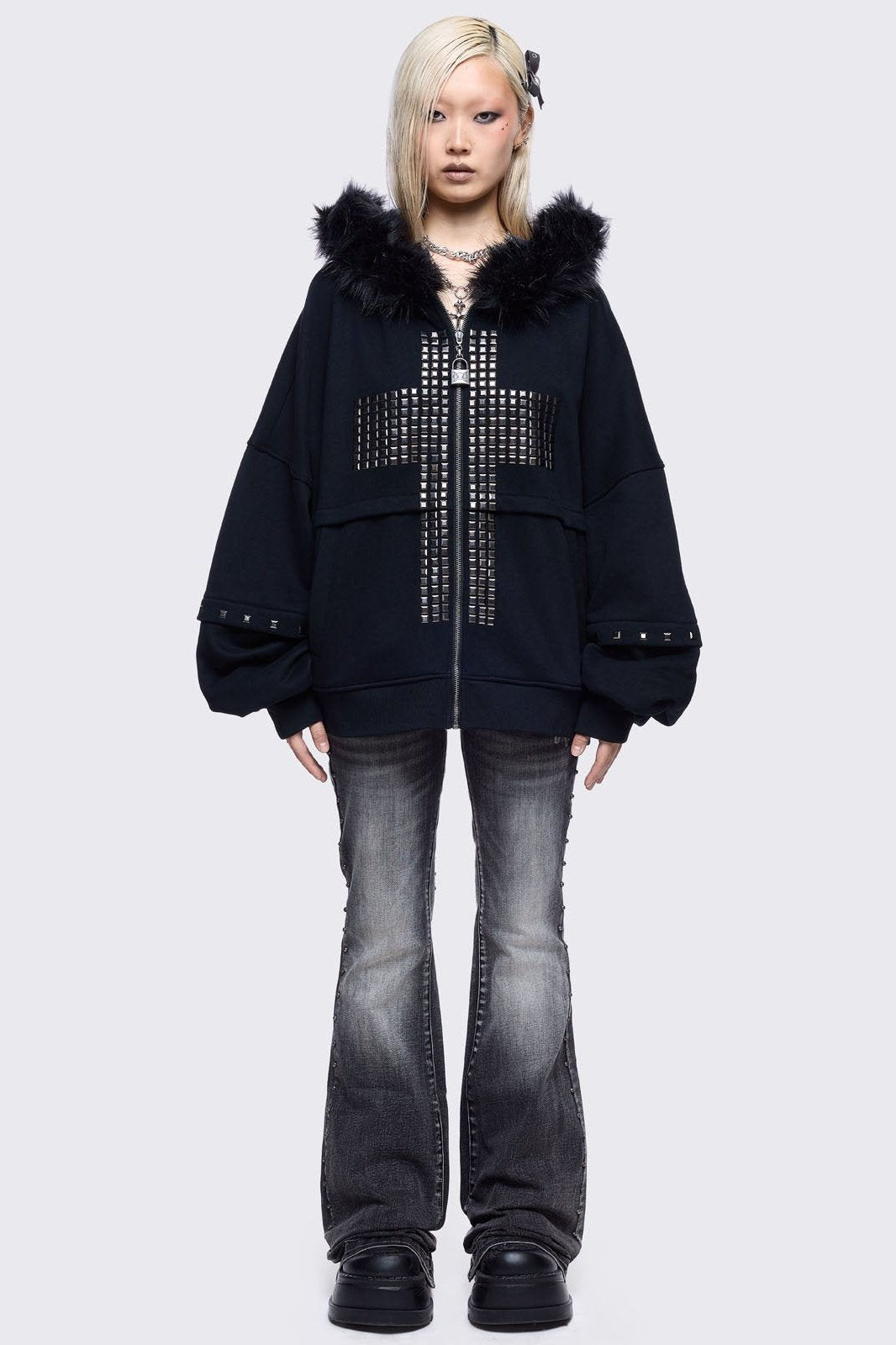 Minga London Pray 4 Me Zip Up Hoodie