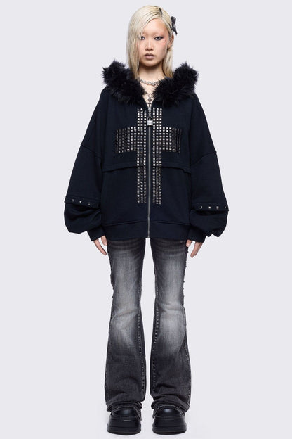 Minga London Pray 4 Me Zip Up Hoodie