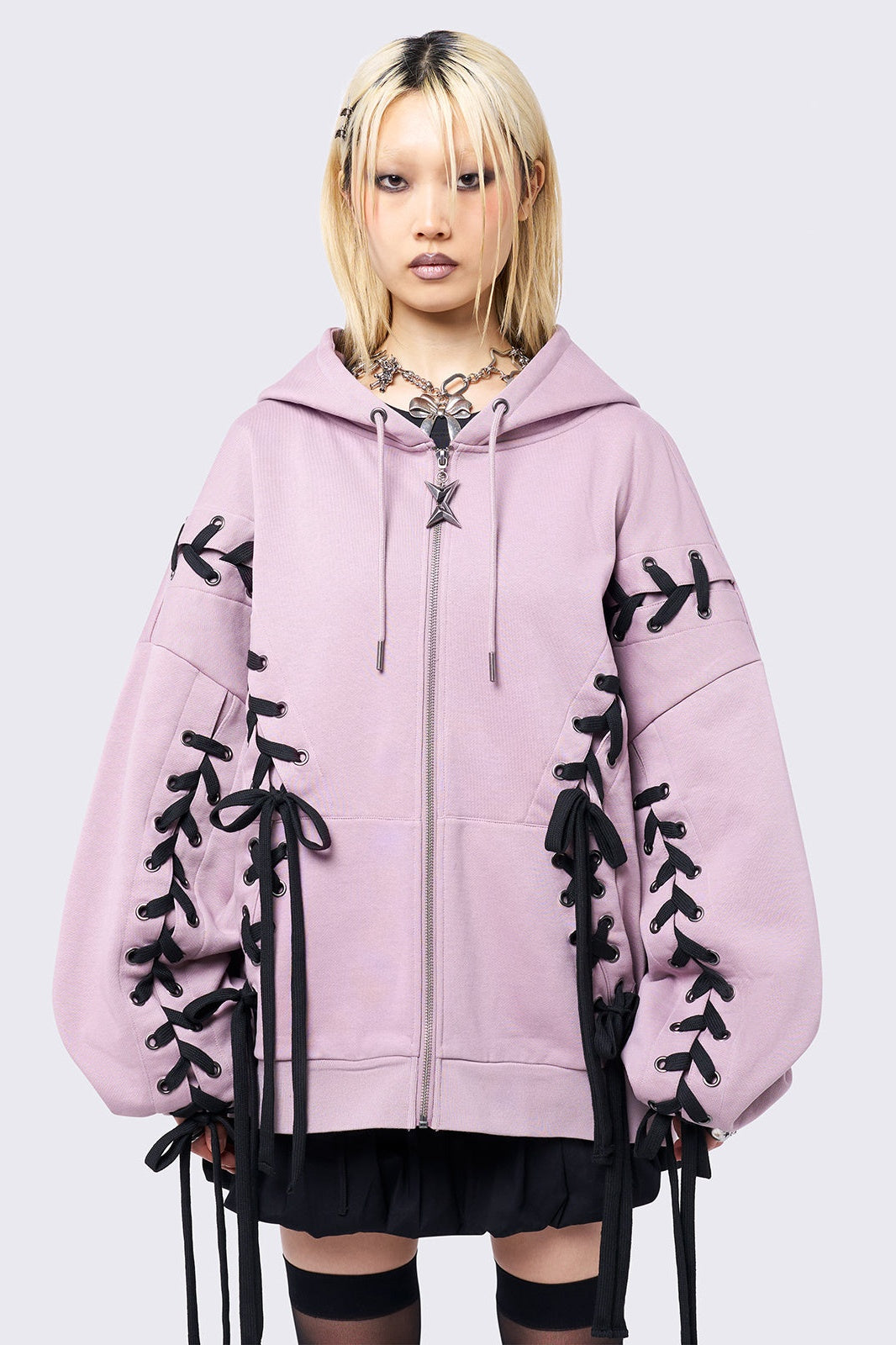 Minga London Mia Pink Zip Up Hoodie