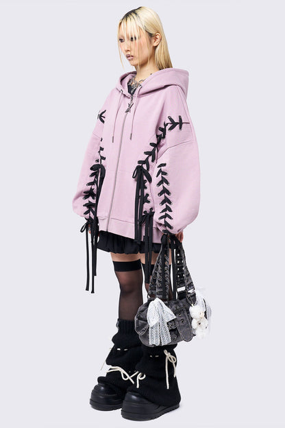 Minga London Mia Pink Zip Up Hoodie