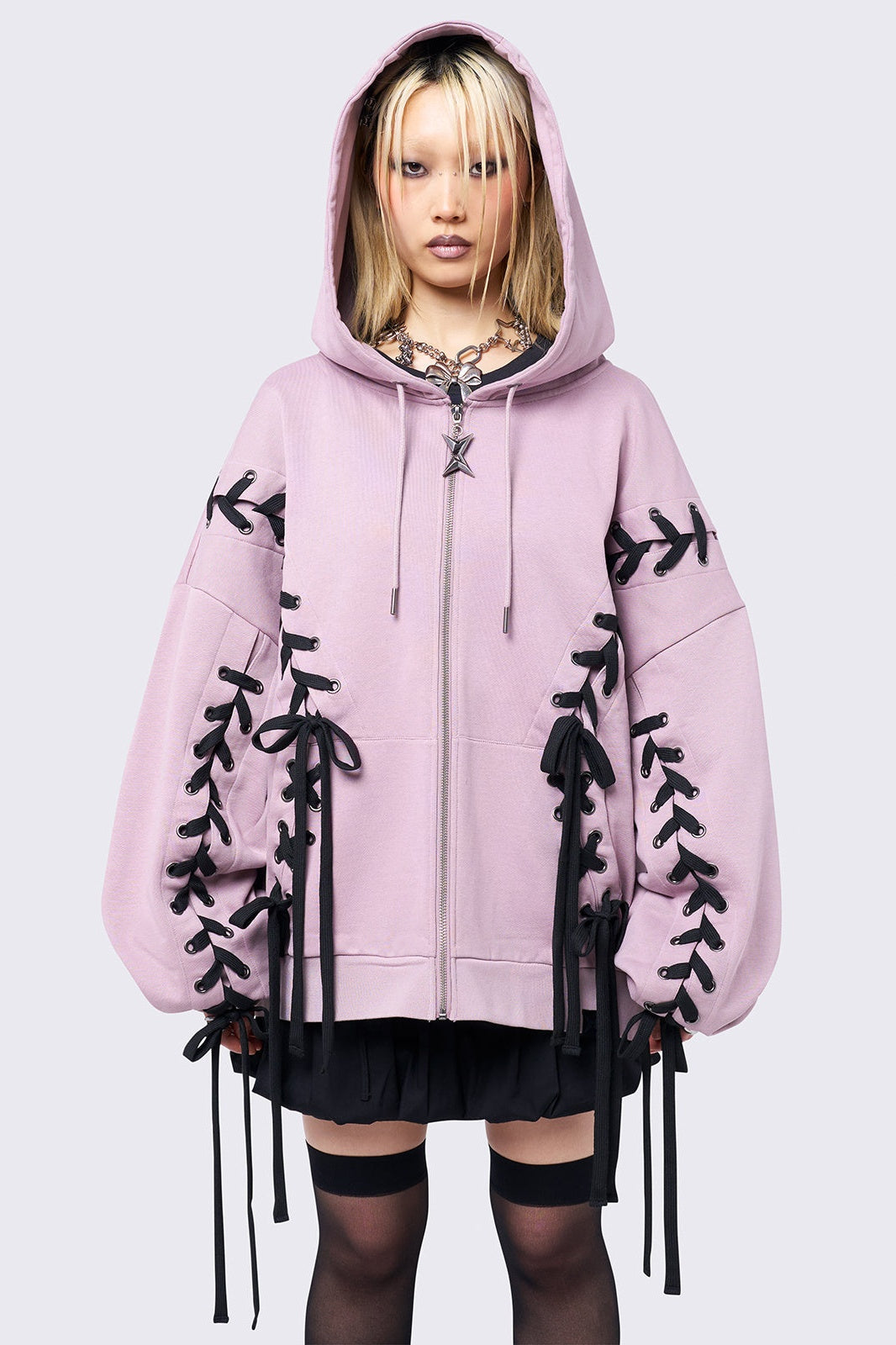 Minga London Mia Pink Zip Up Hoodie