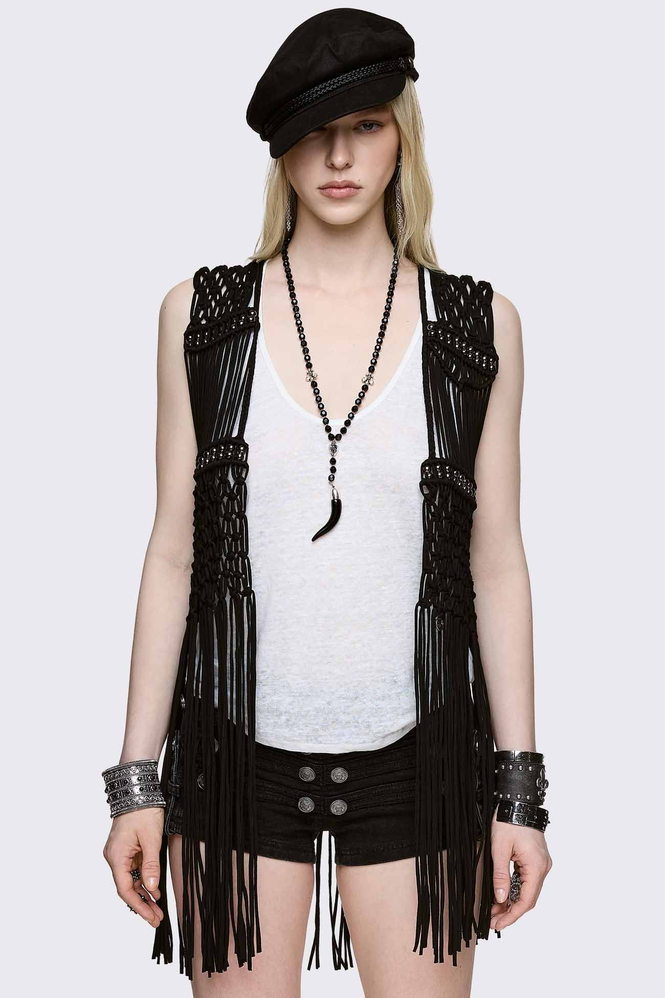 Minga London Ingrid Macrame Waistcoat