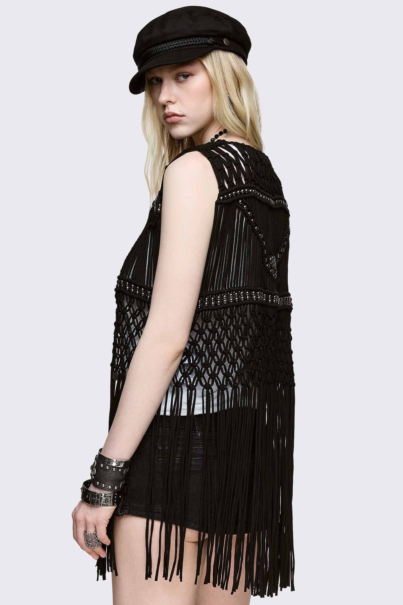 Minga London Ingrid Macrame Waistcoat