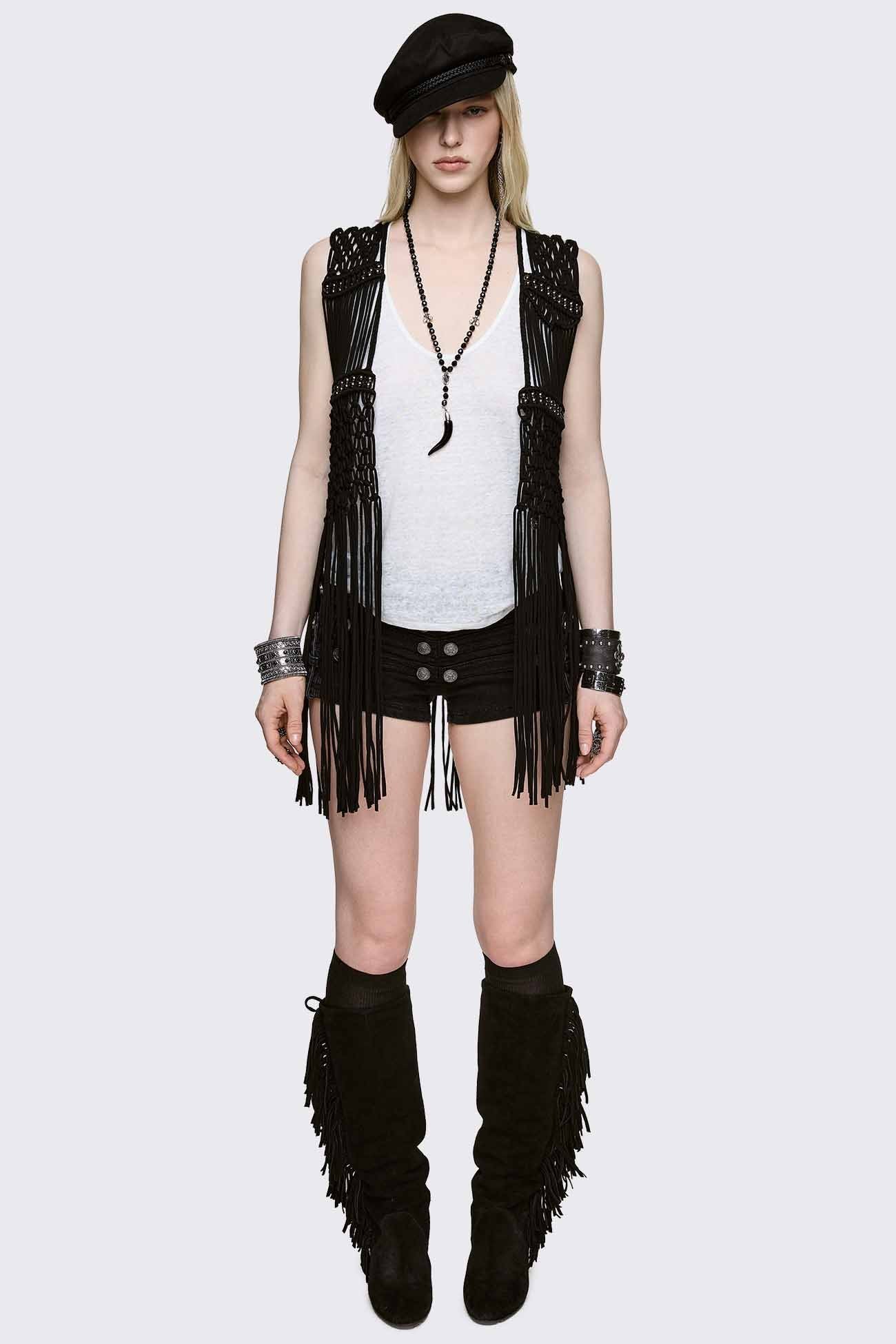 Minga London Ingrid Macrame Waistcoat
