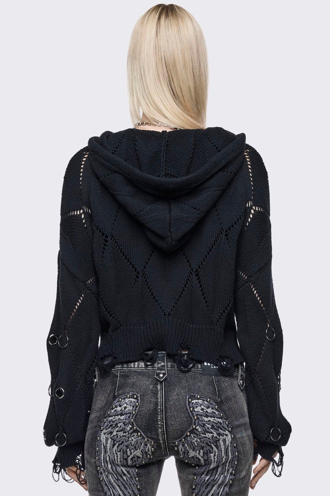 Minga London Ruin Knitted Zip-Up Hoodie