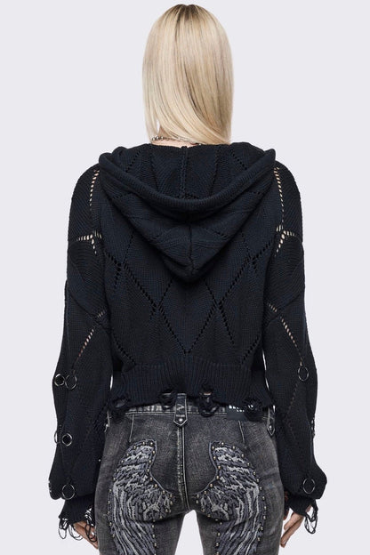 Minga London Ruin Knitted Zip-Up Hoodie