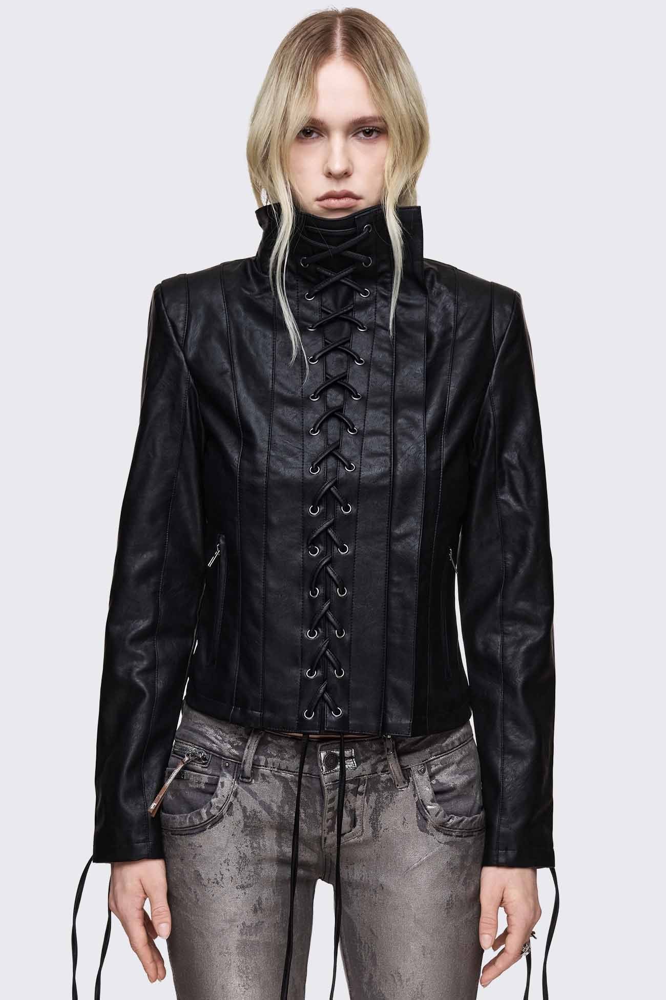 Minga London Dimension Lace Up Funnel Jacket