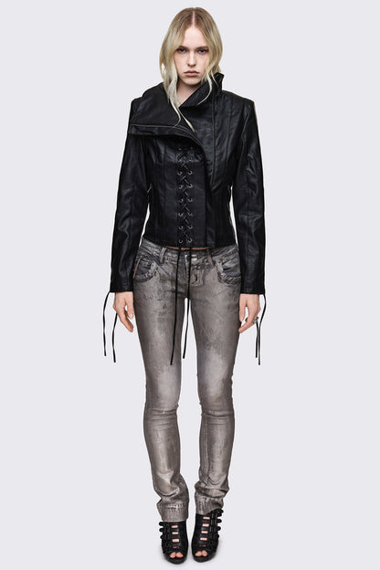 Minga London Dimension Lace Up Funnel Jacket
