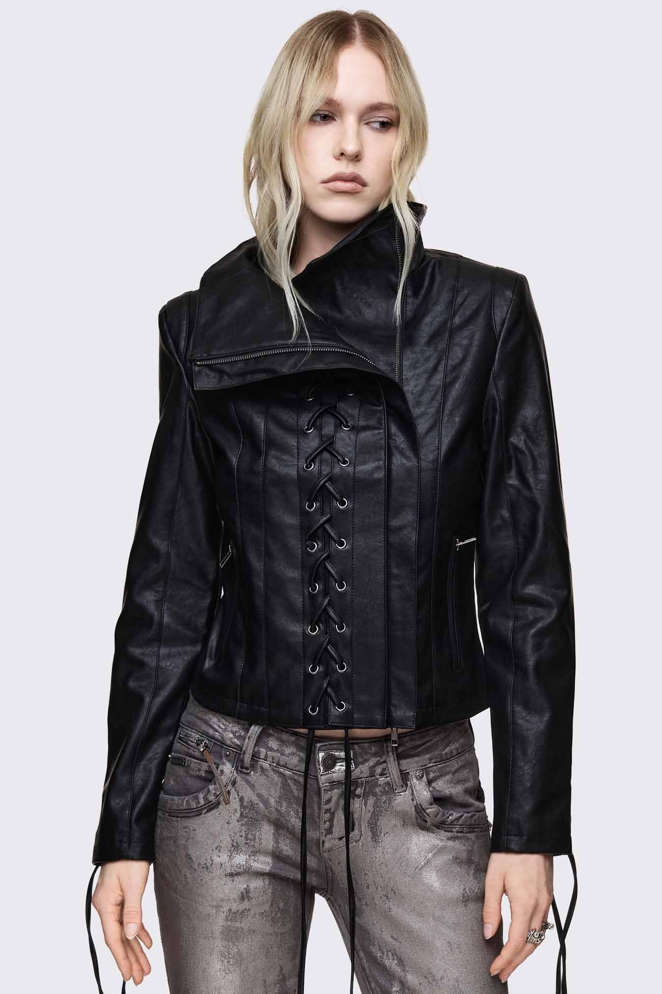 Minga London Dimension Lace Up Funnel Jacket