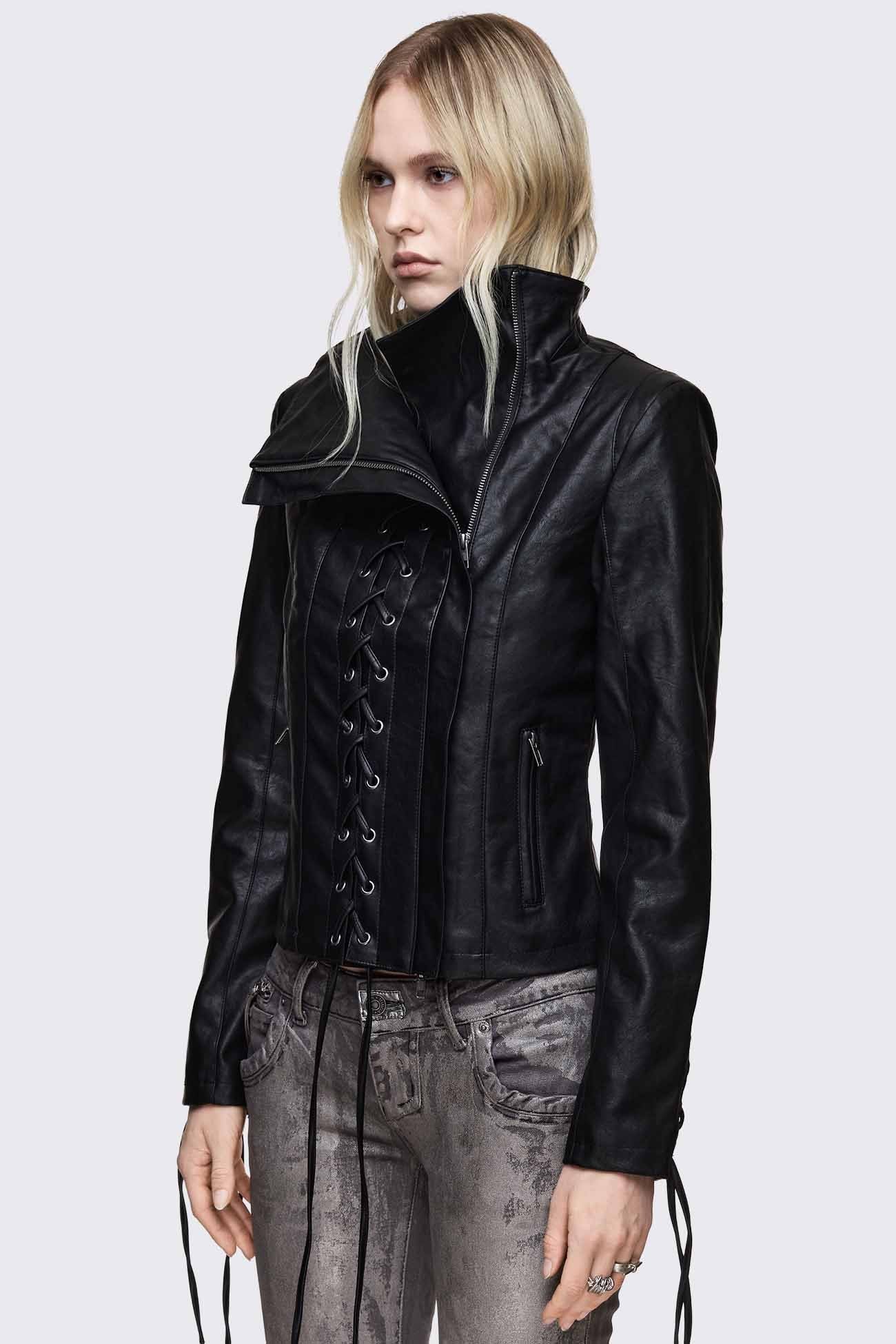 Minga London Dimension Lace Up Funnel Jacket