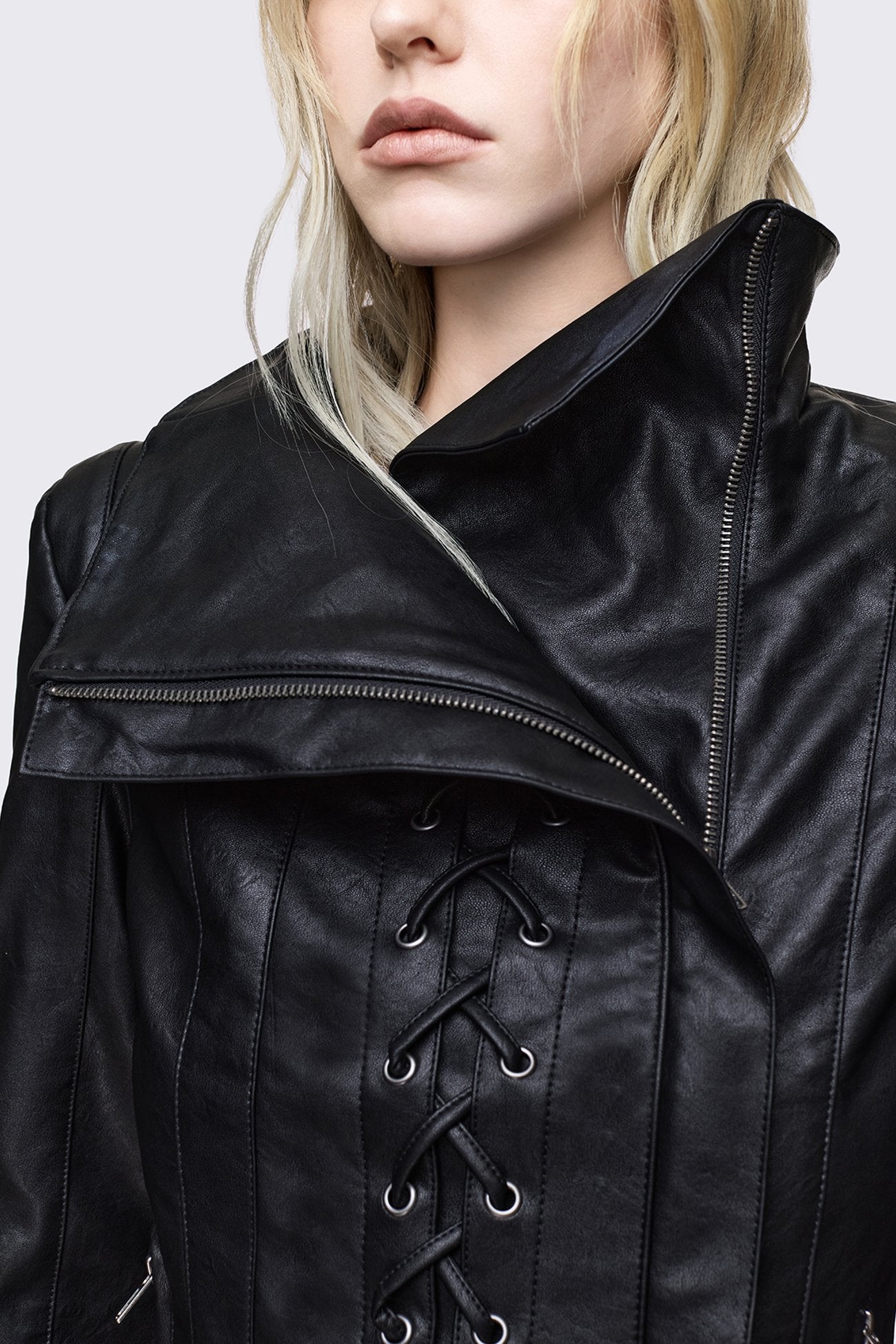 Minga London Dimension Lace Up Funnel Jacket