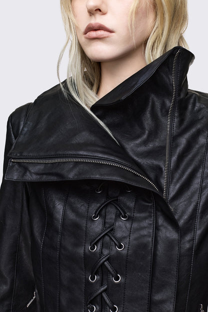Minga London Dimension Lace Up Funnel Jacket